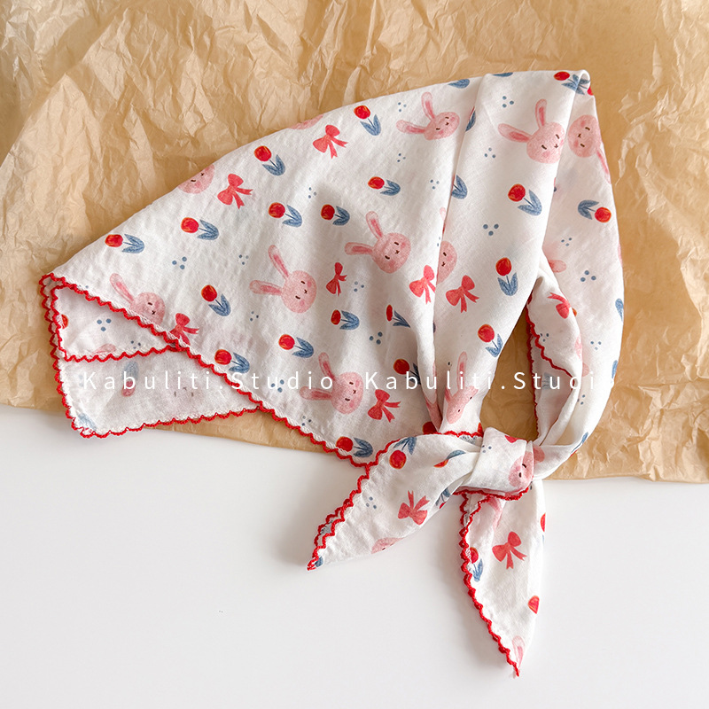Face Scarf Mask - Quadratischer Schal aus Baumwoll-Leinen, 58 cm,