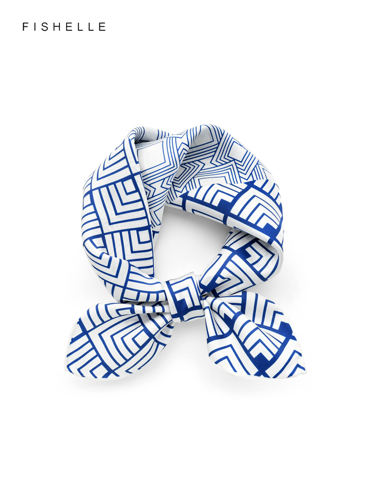 Chinesische klassische blau we – Silk Neck Scarf Bewertung und Preis